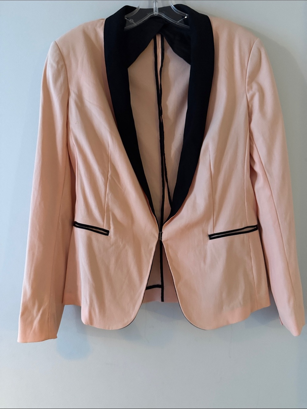 rag & bone blush pink blazer with black lapel
